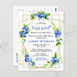 Blueberries und Foliage Baby Dusche Postkarte