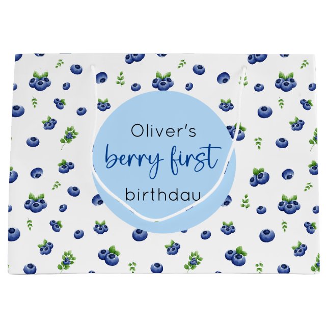 Blueberry 1. Geburtstag Berry Erste große Geschenk Geschenktüte (Vorderseite)