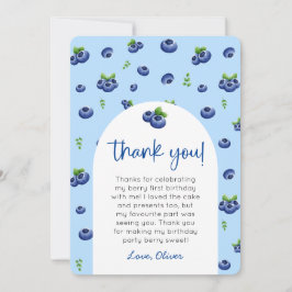 Blueberry 1. Geburtstag Foto Vielen Dank Einladung