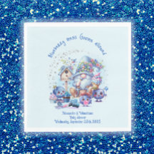 Blueberry and Gnomes Baby Showpaper Napkin