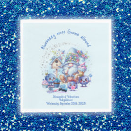 Blueberry and Gnomes Baby Showpaper Napkin Serviette