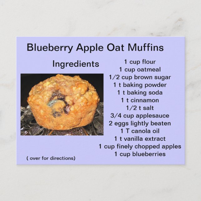 Blueberry Apple Oat Muffins Postkarte (Vorderseite)
