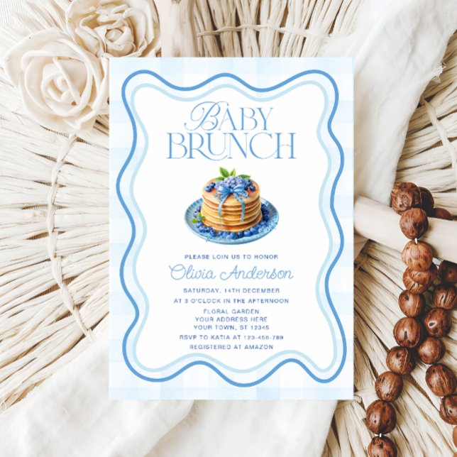 Blueberry Baby Brunch Babydusche Einladung (Von Creator hochgeladen)