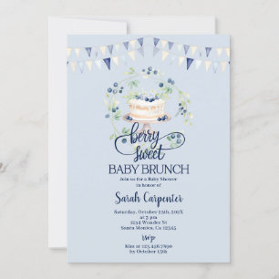 Blueberry Baby Brunch Babydusche Einladung