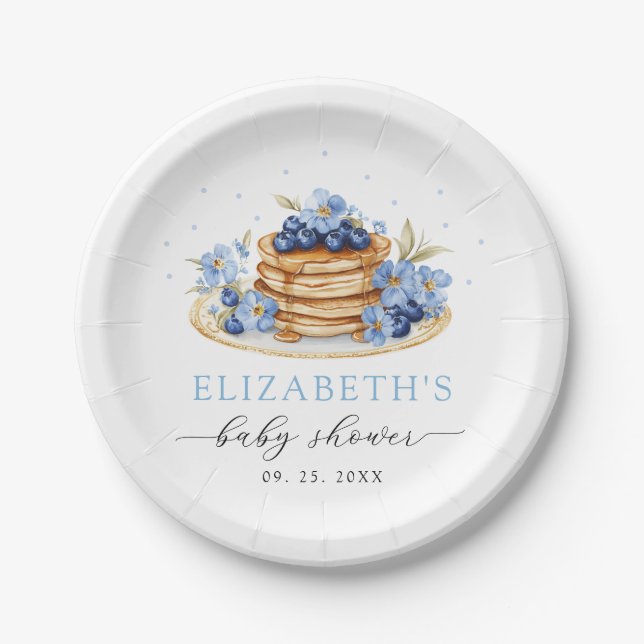 Blueberry Baby Brunch Babydusche Pappteller (Vorderseite)