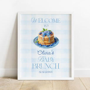Blueberry Baby Brunch Babydusche Willkommen Poster