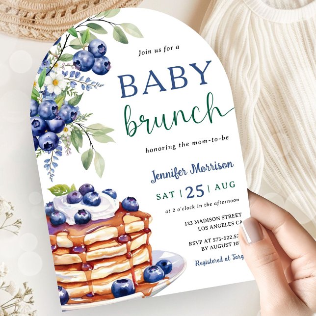 Blueberry Baby Brunch Boy Baby Shower Arch Einladung (Von Creator hochgeladen)