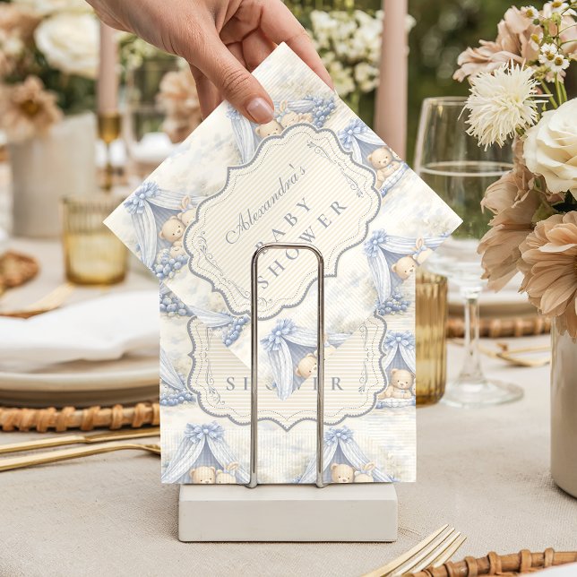 Blueberry Baby Canopy Toile Baby Shower Serviette (Von Creator hochgeladen)