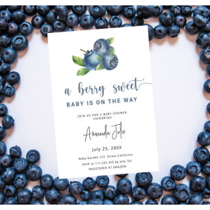 Blueberry Baby Dusche Einladung