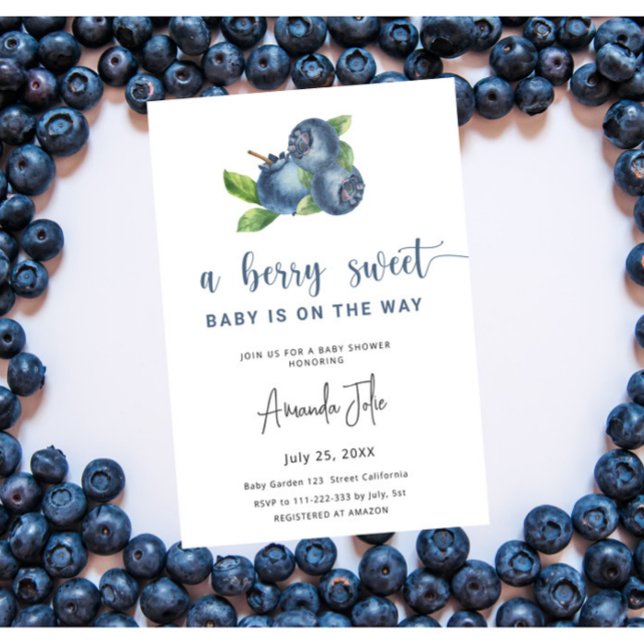 Blueberry Baby Dusche Einladung (Von Creator hochgeladen)