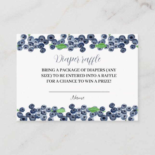 Blueberry Baby Duwer Diaper Raffle Berry Sweet Begleitkarte (Vorderseite)
