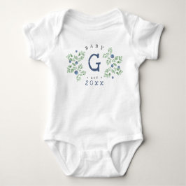 Blueberry Baby Monogram Baby Bodysuit Baby Strampler