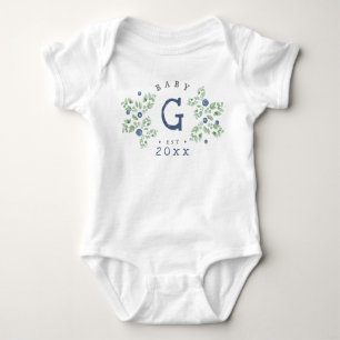 Blueberry Baby Monogram Baby Bodysuit Baby Strampler