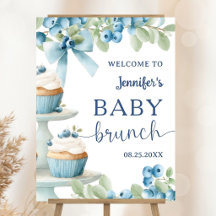 Blueberry Baby Shower Brunch Boy Blue Welcome