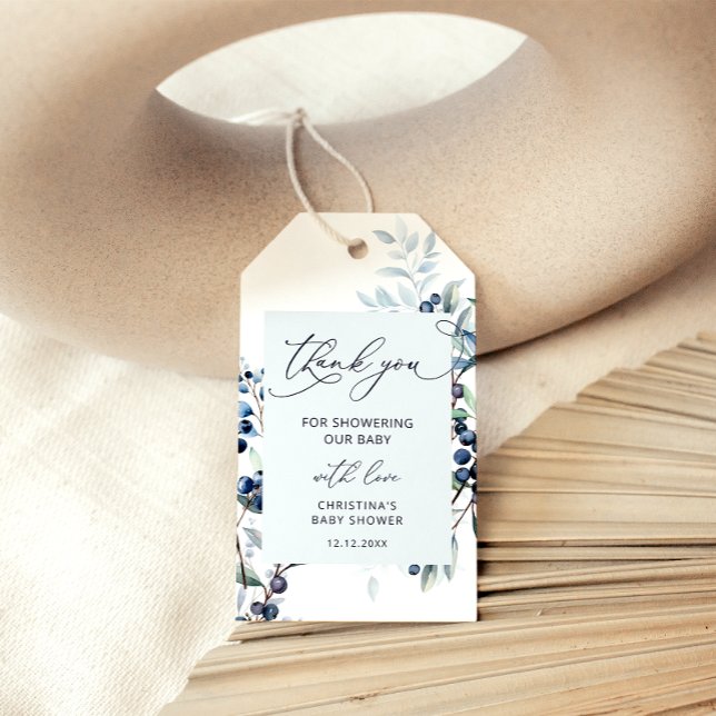 Blueberry Baby Shower Danke, dass Sie Geschenkmark Geschenkanhänger (Von Creator hochgeladen)