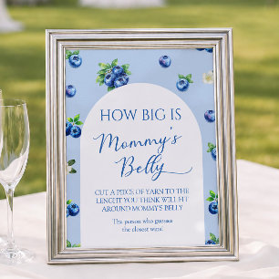 BlueBerry Baby Shower - Rate wie dick ist ihr Bauc Poster