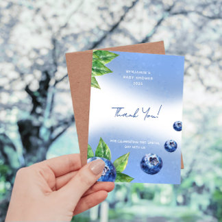 Blueberry Babydusche Flat Danke Karte