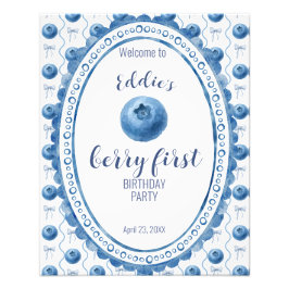 Blueberry Baby's Berry First 1st Birthday Party Fotodruck