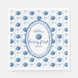 Blueberry Baby's Berry First 1st Birthday Party Serviette