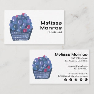 Blueberry Basket Charming Wasserfarbe Niedliches O Visitenkarte