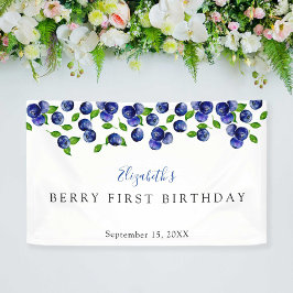 Blueberry Berry erster Geburtstag Einfache Hinterg Banner