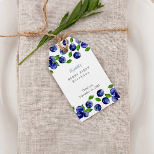 Blueberry Berry Erster Geburtstag Wasserfarbe Nied Geschenkanhänger