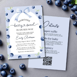 Blueberry Berry Sweet All in One Boy Baby Dusche Einladung