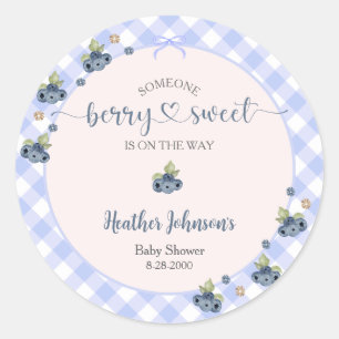 Blueberry Berry Sweet Baby Boy Baby Dusche Runder Aufkleber