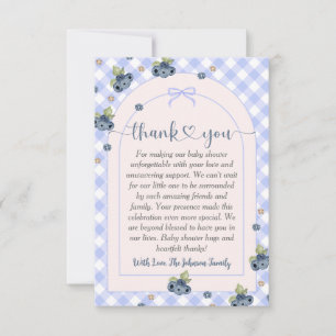 Blueberry Berry Sweet Baby Boy Baby Shower  Dankeskarte