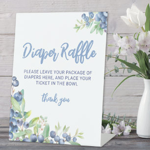 Blueberry Berry Sweet Baby Shower Diaper Raffles Sockelschild