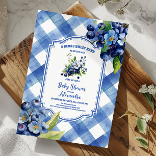 Blueberry Berry Swery Baby Dusche Einladung