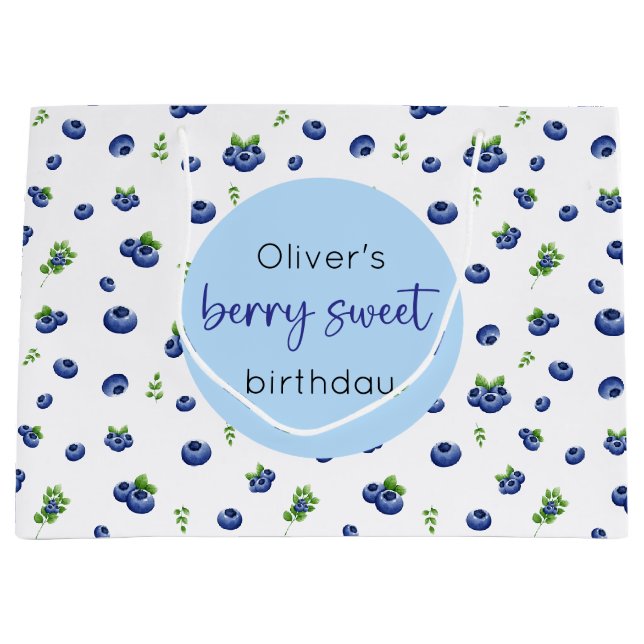 Blueberry Birthday Berry Sweet Grosse Geschenktasc Große Geschenktüte (Vorderseite)