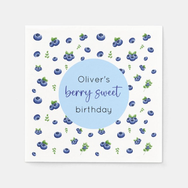 Blueberry Birthday Berry Sweet Serviette (Vorderseite)