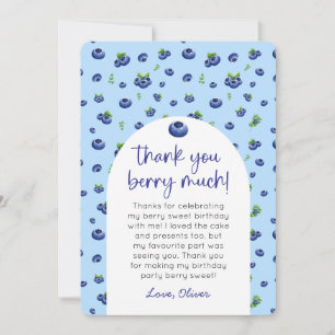 Blueberry Birthday Foto Vielen Dank Einladung