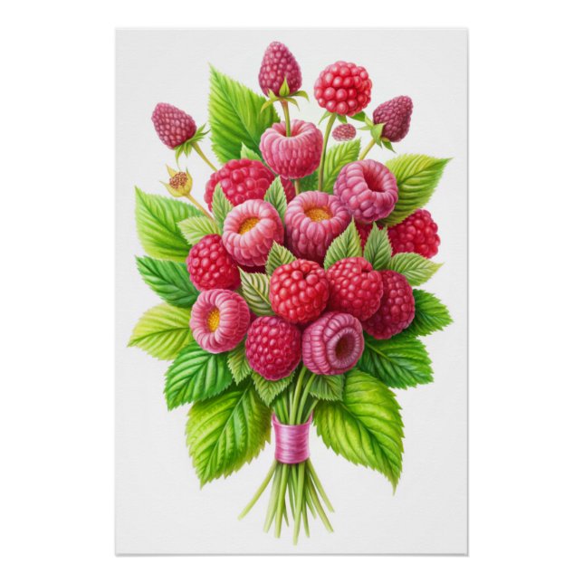 Blueberry Bliss - Juicy Berry Bouquet Tapestry Poster (Vorderseite)