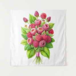 Blueberry Bliss - Juicy Berry Bouquet Tapestry Wandteppich