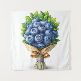 Blueberry Bliss - Juicy Berry Bouquet Tapestry Wandteppich