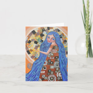 Blueberry Blonde Goddess Blank Card Karte