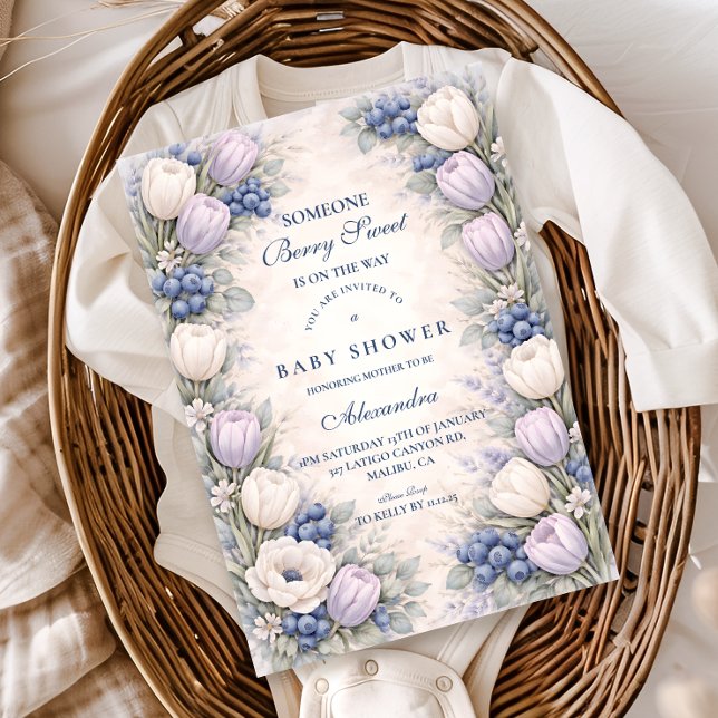 Blueberry Blossom Garden Baby Shower Einladung (Von Creator hochgeladen)