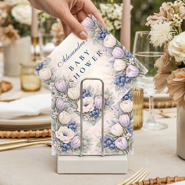 Blueberry Blossom Garden Baby Shower Serviette (Von Creator hochgeladen)