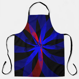 Blueberry Blue Center Akzentuierte All-over-Print- Schürze