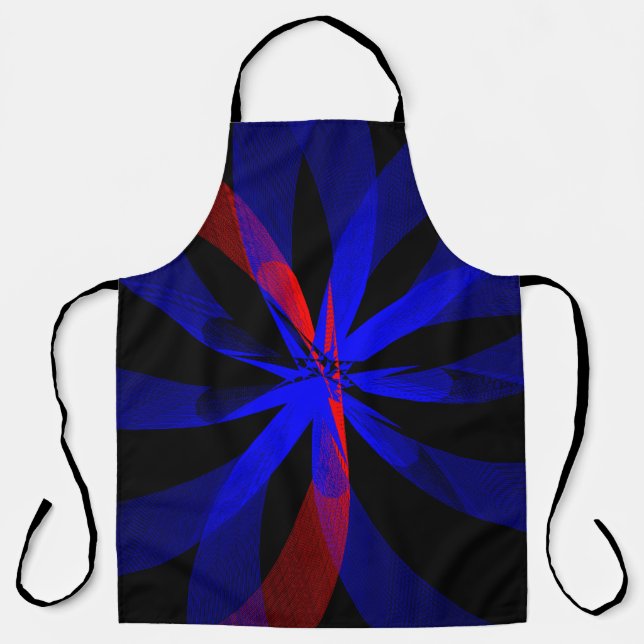 Blueberry Blue Center Akzentuierte All-over-Print- Schürze (Vorderseite)