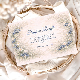 Blueberry Botanical Frame Diapper Raffle Begleitkarte