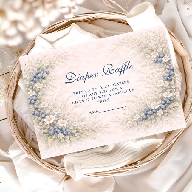 Blueberry Botanical Frame Diapper Raffle Begleitkarte (Von Creator hochgeladen)