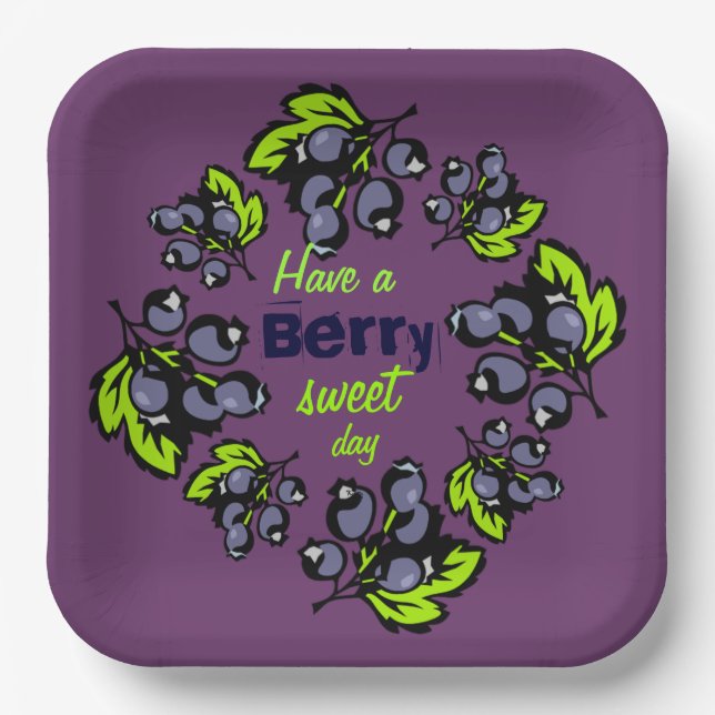Blueberry Brunch Pappteller (Vorderseite)