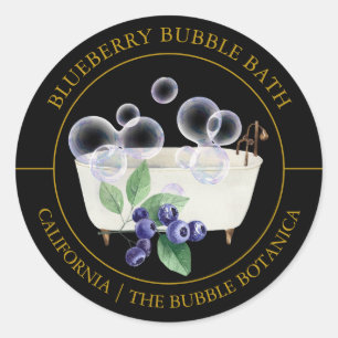 Blueberry Bubble Bath Label Runder Aufkleber