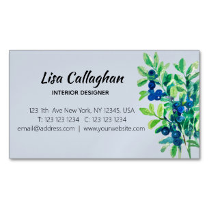 Blueberry Business Card Magnet