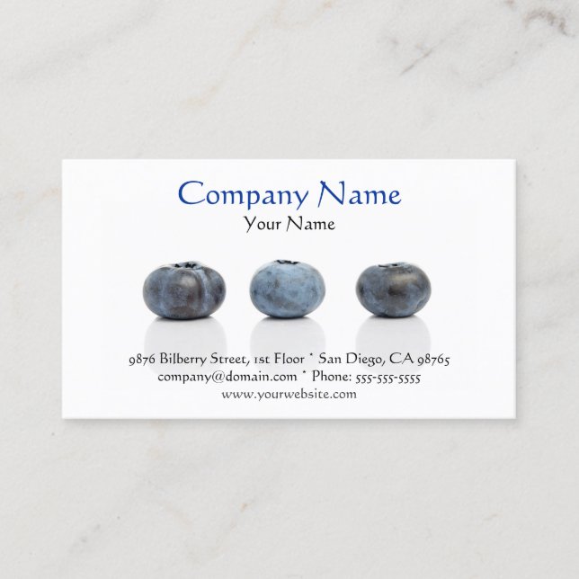 Blueberry Business Card Visitenkarte (Vorderseite)