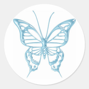 Blueberry Butterfly Stickers..! Runder Aufkleber