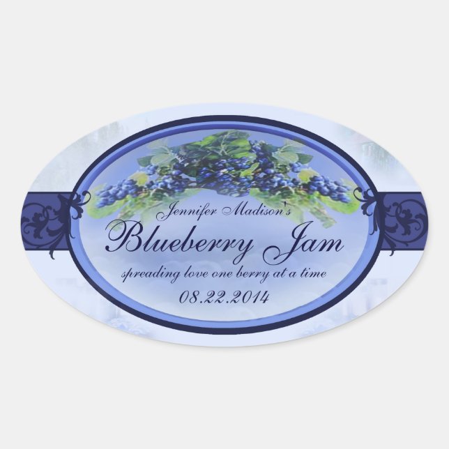 Blueberry canning label 3a ovaler aufkleber (Vorderseite)